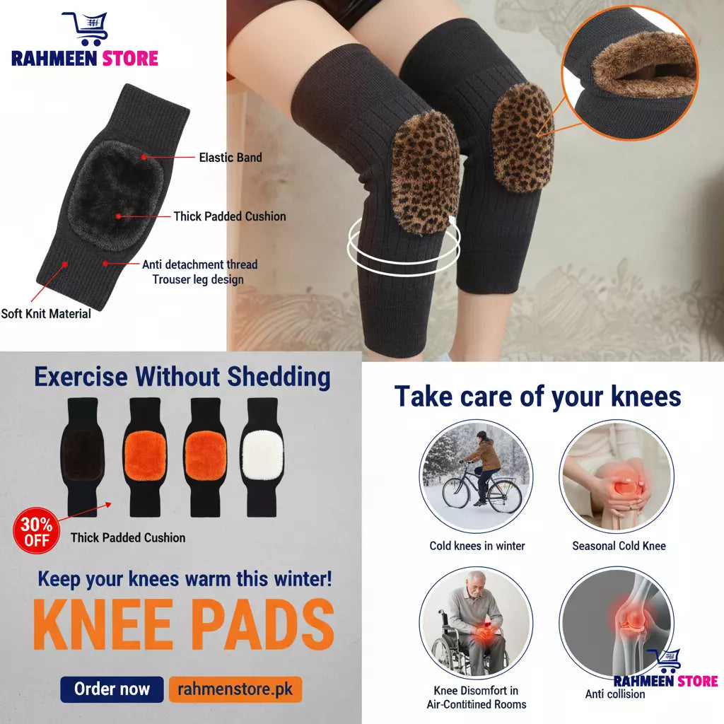 Fleece Lined Compression Knee Pads for Pain Relief, Arthritis & Joint Support